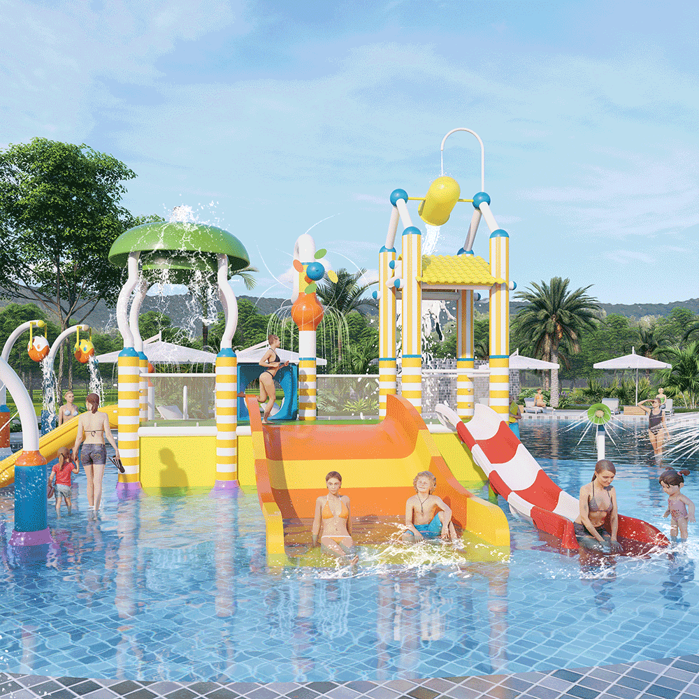 Colorful Water House MSW4S01 with Kids Combination Slide