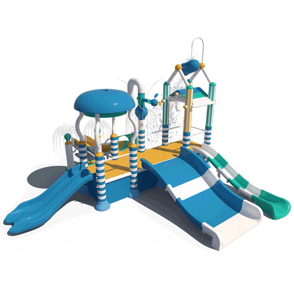Colorful Kids Water House MSW4S06 with Water Slides for Pools